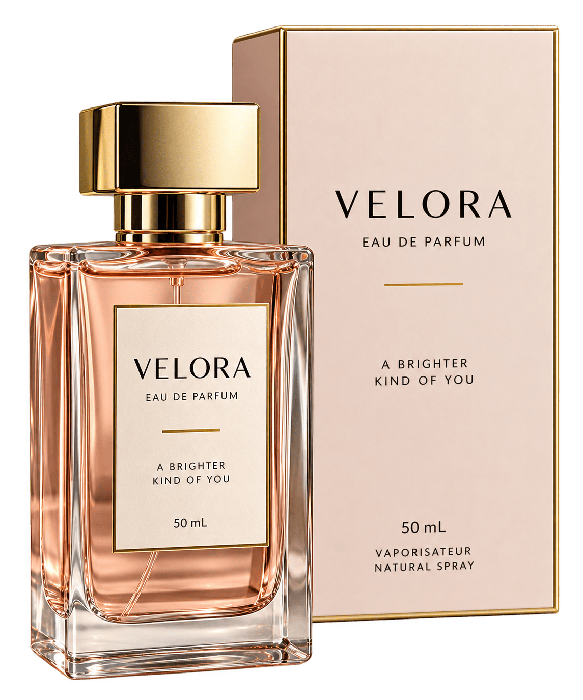 Velora bottle and box